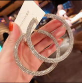 Elegant Rhinestone Hoop Earrings